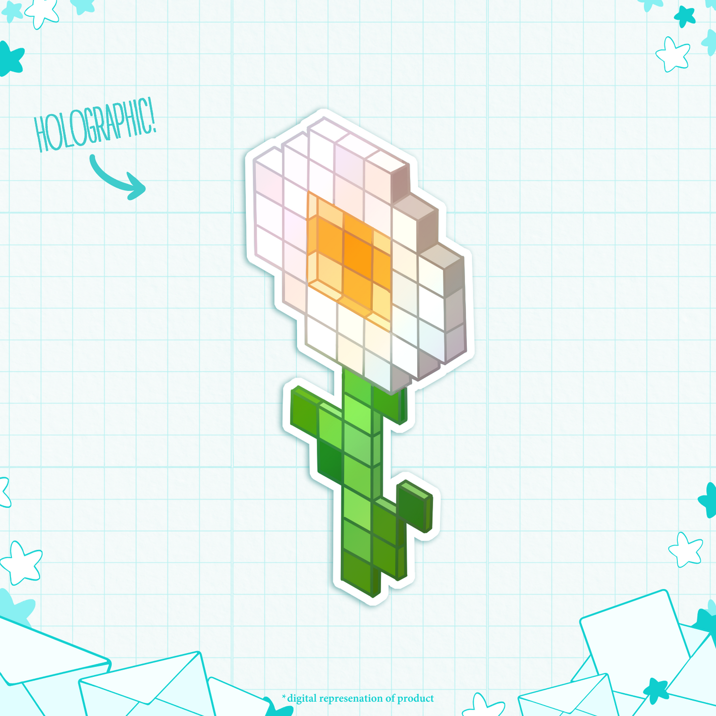 C.22 Cubey Cutey Oxeye Daisy Sticker