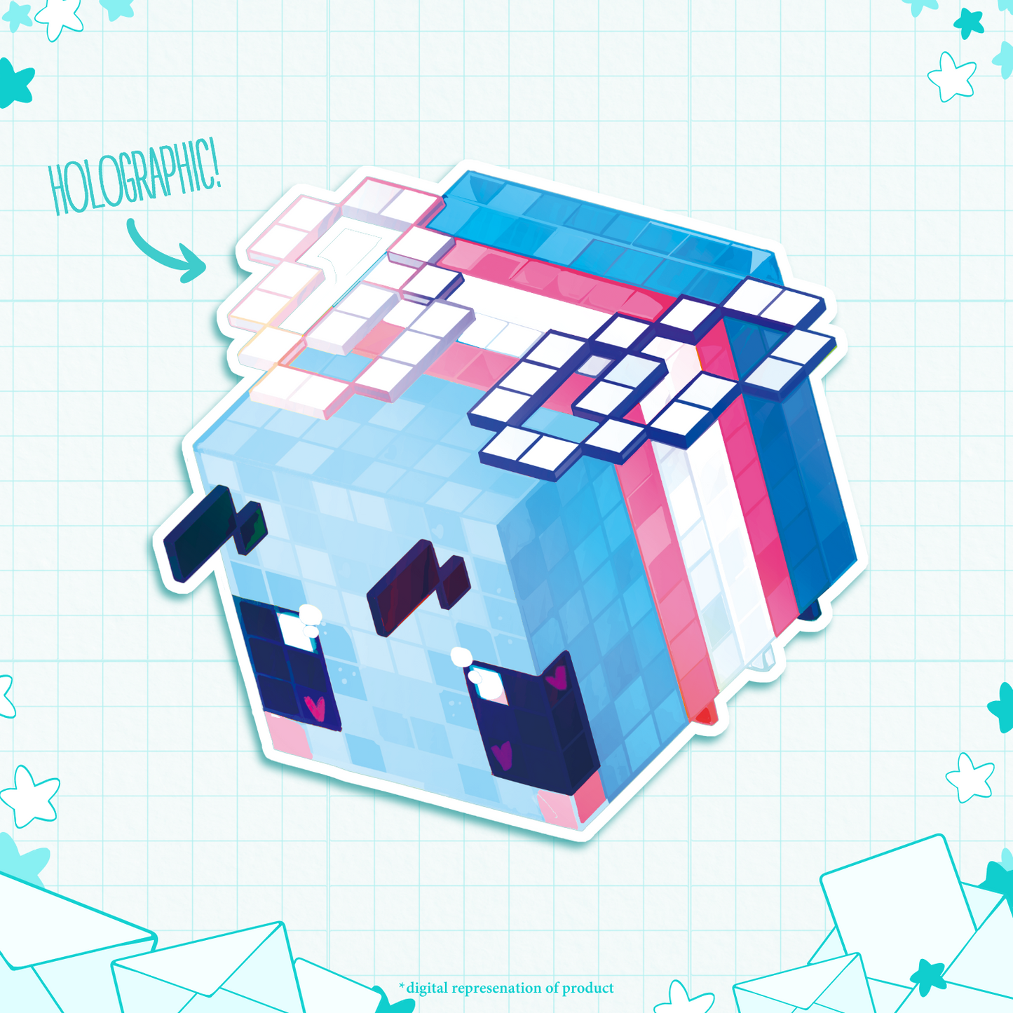 C.27 Cubey Cutey Trans Bee Sticker