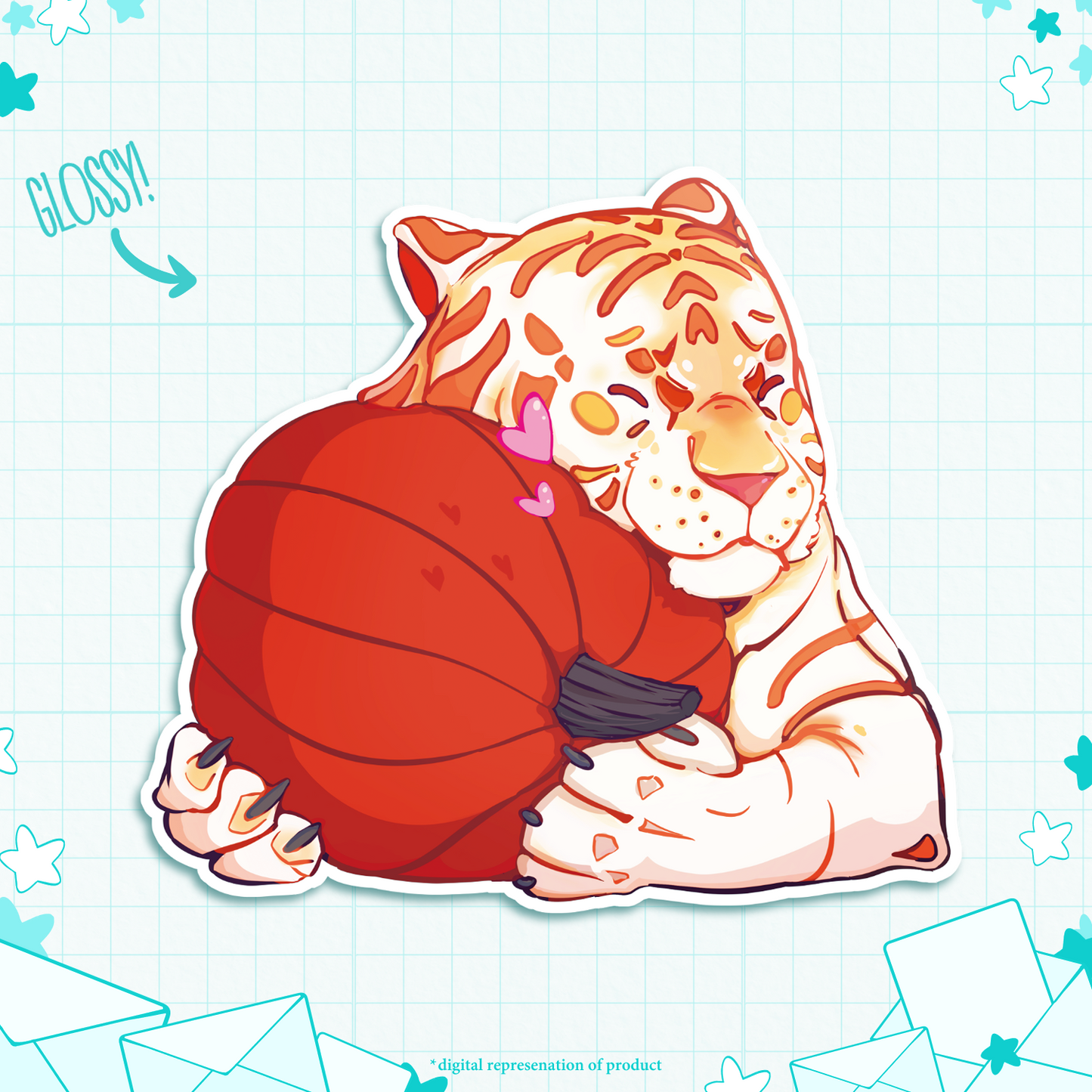 C.35 Pumpkin Tiger Sticker
