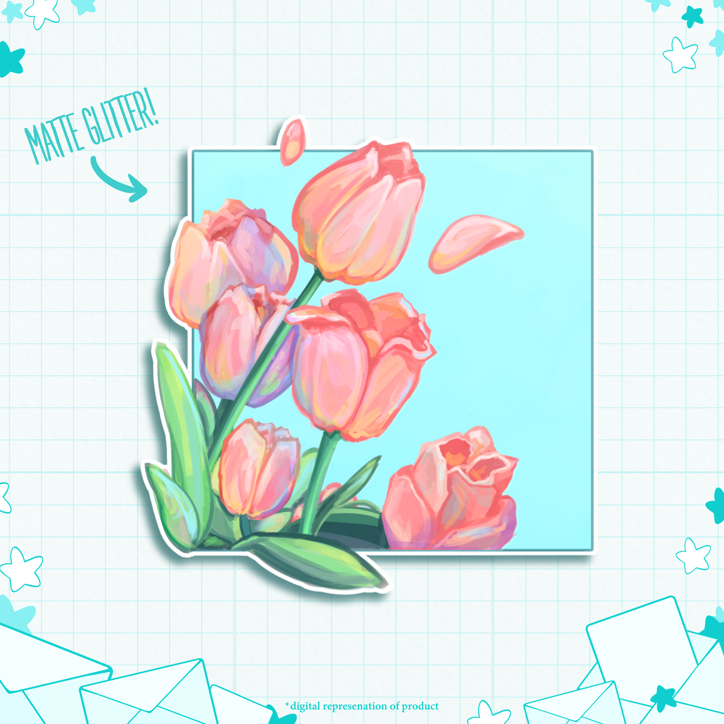 C.4 Pink Tulips Sticker