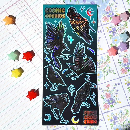 B3 - Cosmic Corvids Jumbo Foil Sticker Sheet