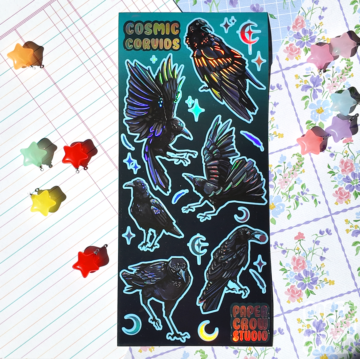 B3 - Cosmic Corvids Jumbo Foil Sticker Sheet