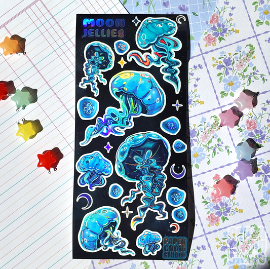 B2 - Moon Jellies Jumbo Foil Sticker Sheet