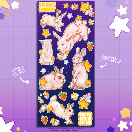 B4 - Starry Rabbits Jumbo Foil Sticker Sheet
