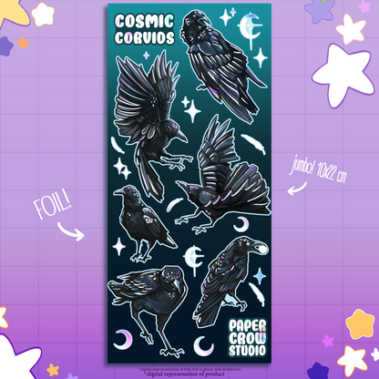 B3 - Cosmic Corvids Jumbo Foil Sticker Sheet