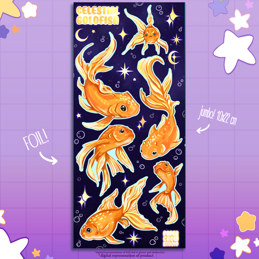 B1 - Celestial Goldfish Jumbo Foil Sticker Sheet