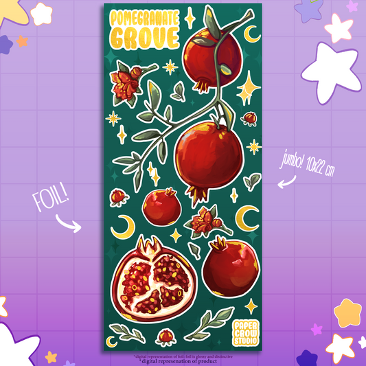 B6 - Pomegranate Grove Jumbo Foil Sticker Sheet