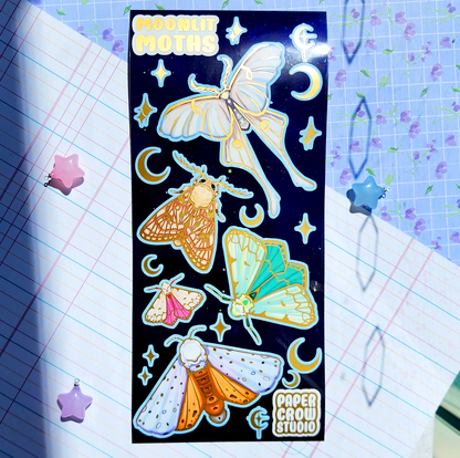 B5 - Moonlit Moths Jumbo Foil Sticker Sheet