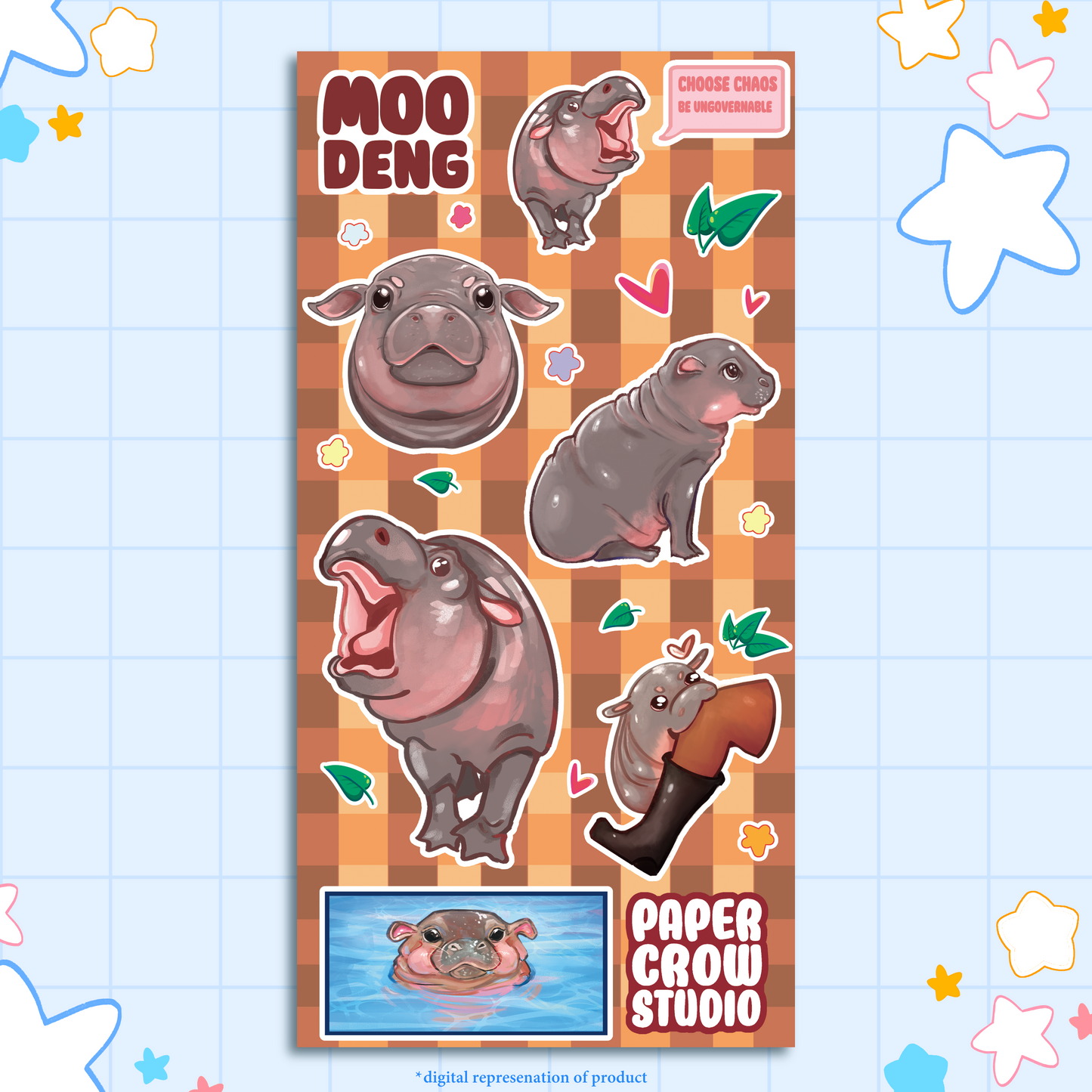 A12 - Moo Deng Sticker Sheet