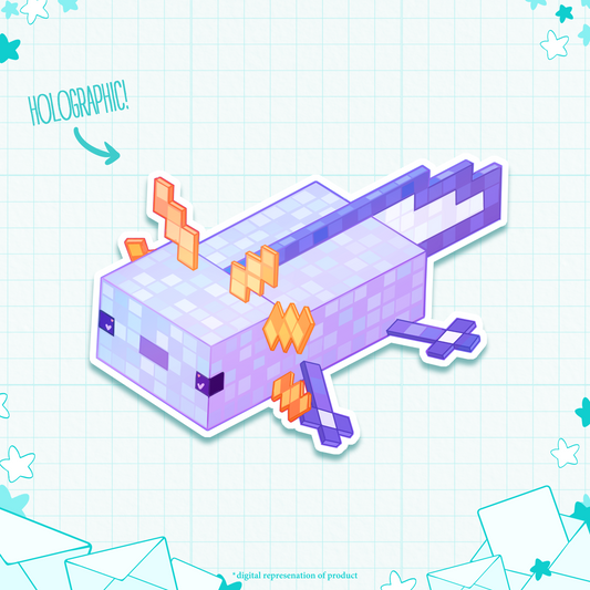 C.19 Cubey Cutey Blue Axolotl Sticker