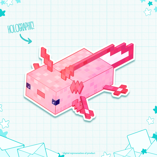 C.20 Cubey Cutey Pink Axolotl Sticker