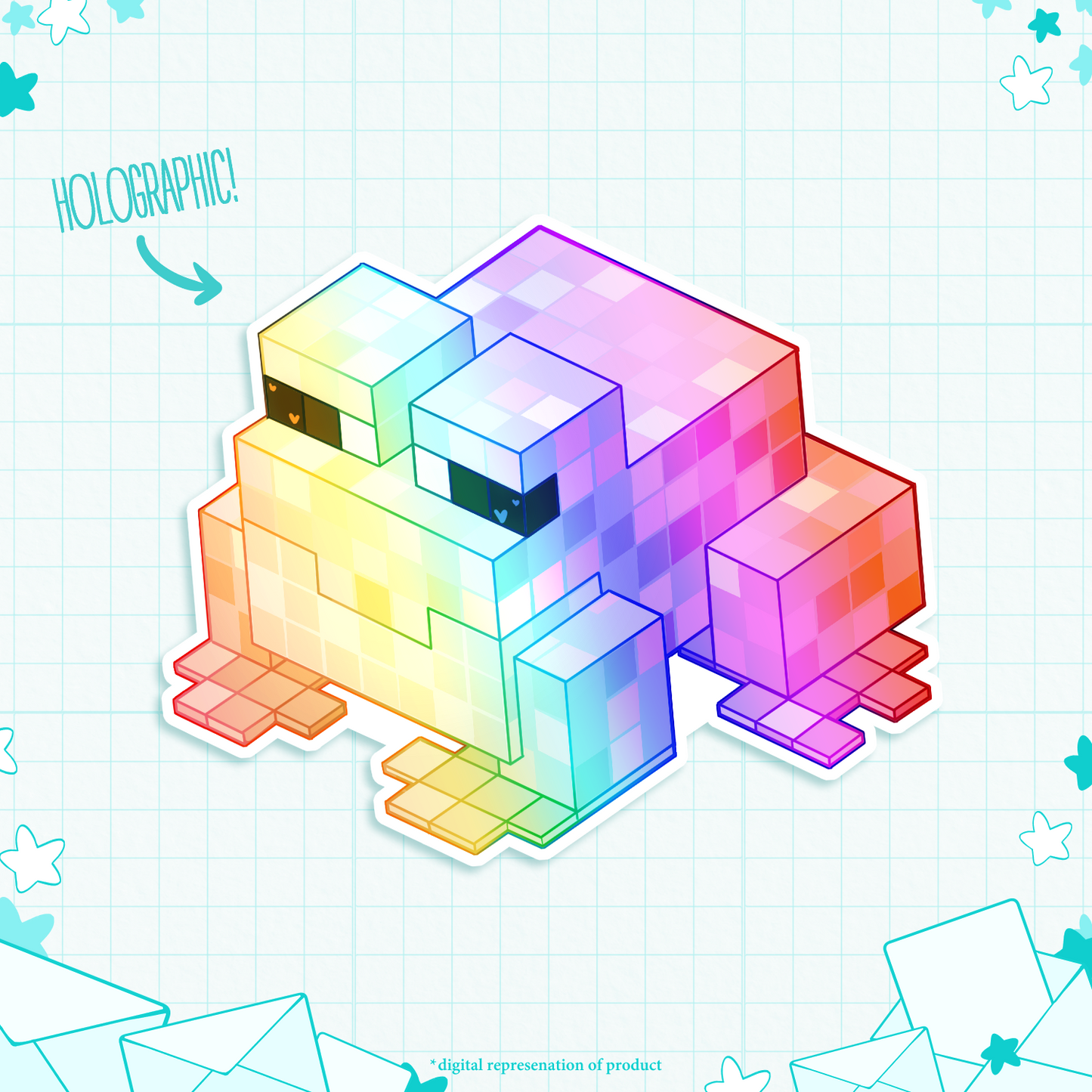 C.29 Cubey Cutey Rainbow Frog Sticker