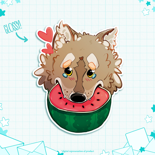 C.36 Watermelon Wolf Sticker