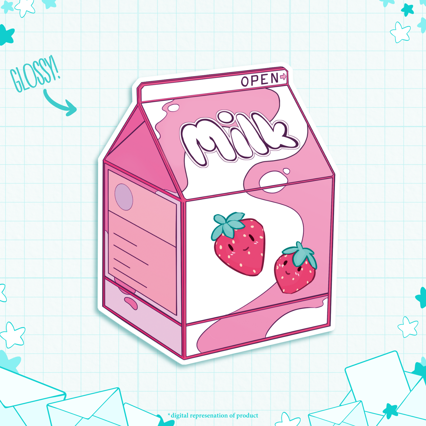 C.38 Strawberry Milk Sticker