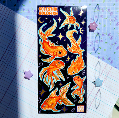 B1 - Celestial Goldfish Jumbo Foil Sticker Sheet