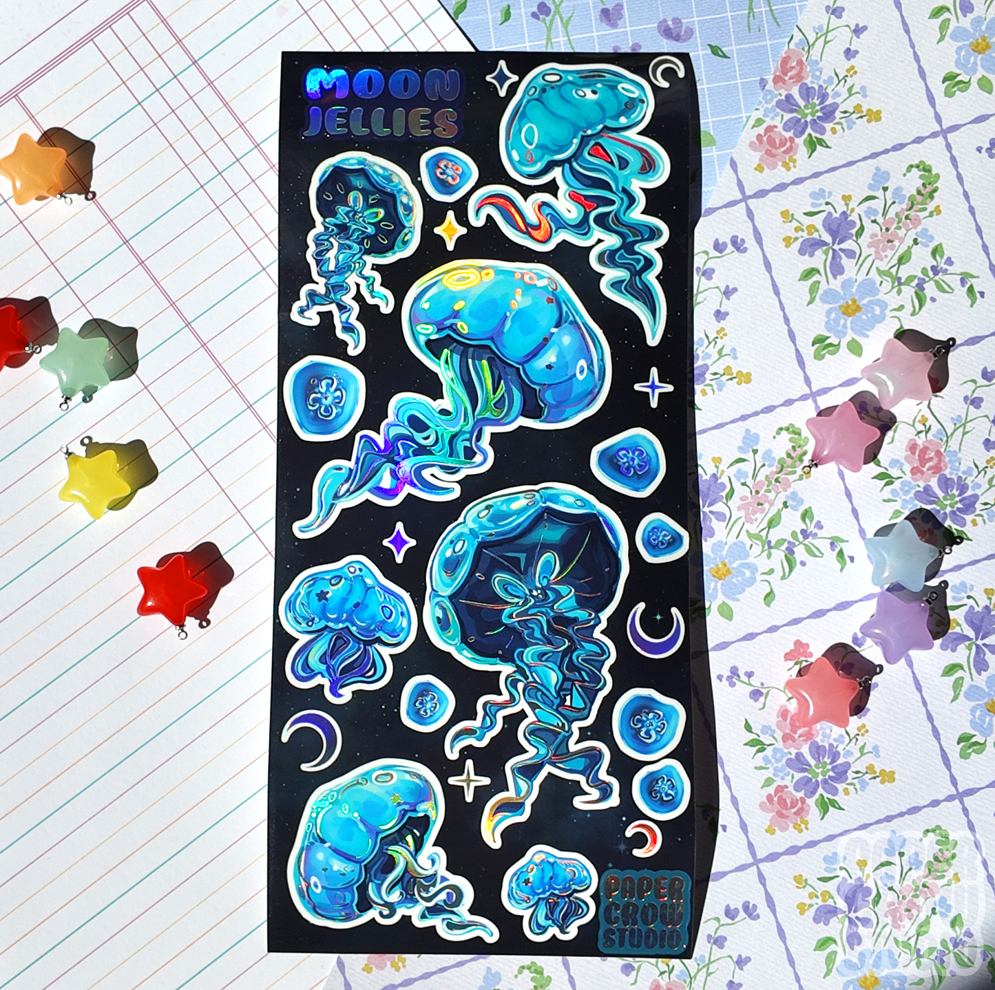 B2 - Moon Jellies Jumbo Foil Sticker Sheet