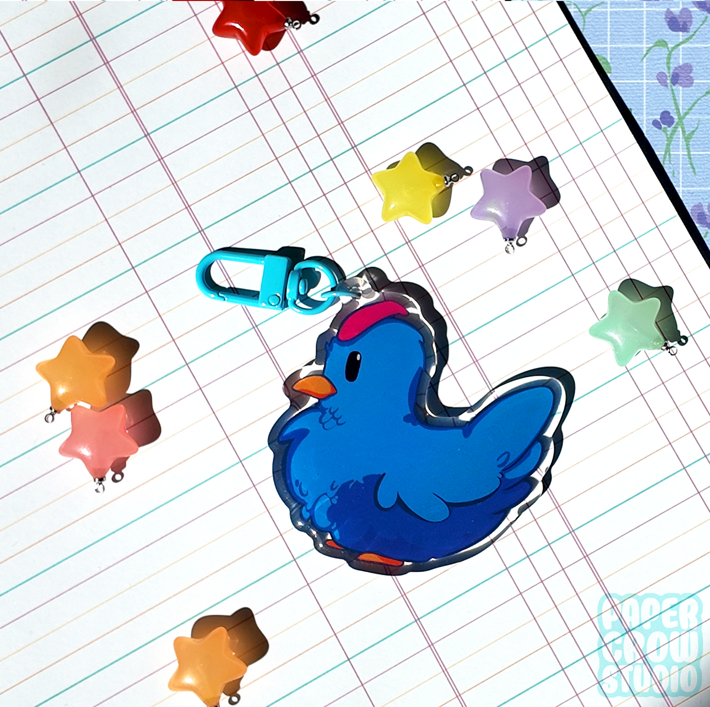 K.18 Blue Chicken Charm